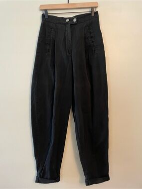 Forenza Black Pleated High-Rise Chinos